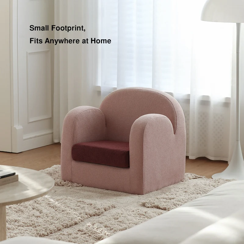 Cute Toddler Couch Plush Soft Chenille Teddy Fleece Kids Sofa - Nordic Chair With Wide Cushioned Seat And Stable Weighted Base For Living Room