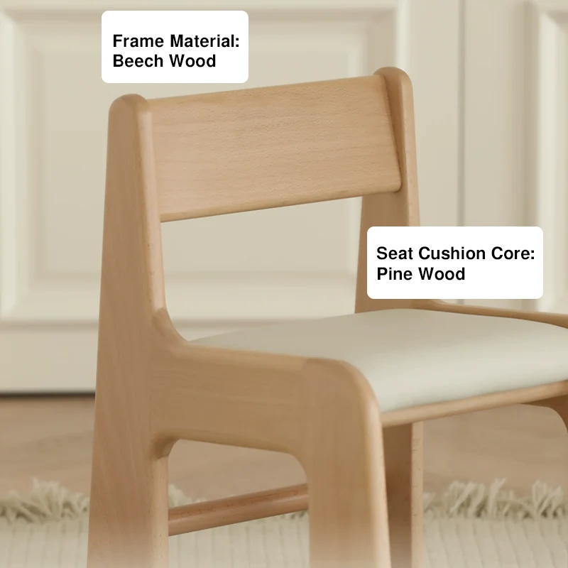 Upholstered Children’s Study Chair Beech Wood Kids Chair - Nordic Toddler Seat With High Backrest Soft Cushion & Rounded Edges For Living Room