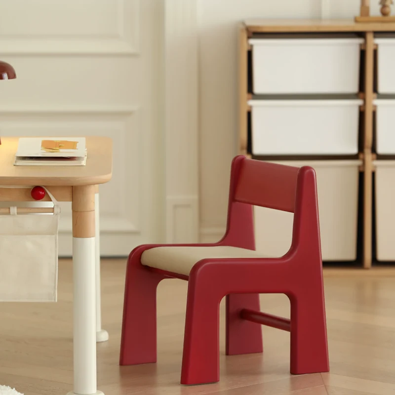Upholstered Children’s Study Chair Beech Wood Kids Chair - Nordic Toddler Seat With High Backrest Soft Cushion & Rounded Edges For Living Room