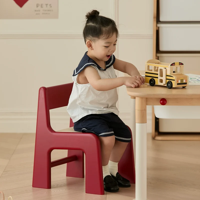 Upholstered Children’s Study Chair Beech Wood Kids Chair - Nordic Toddler Seat With High Backrest Soft Cushion & Rounded Edges For Living Room