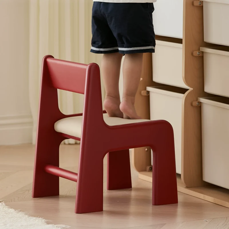 Upholstered Children’s Study Chair Beech Wood Kids Chair - Nordic Toddler Seat With High Backrest Soft Cushion & Rounded Edges For Living Room