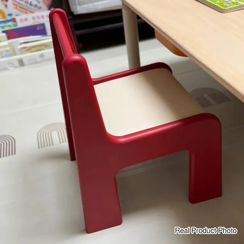 Upholstered Children’s Study Chair Beech Wood Kids Chair - Nordic Toddler Seat With High Backrest Soft Cushion & Rounded Edges For Living Room