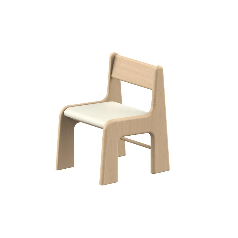 Upholstered Children’s Study Chair Beech Wood Kids Chair - Nordic Toddler Seat With High Backrest Soft Cushion & Rounded Edges For Living Room
