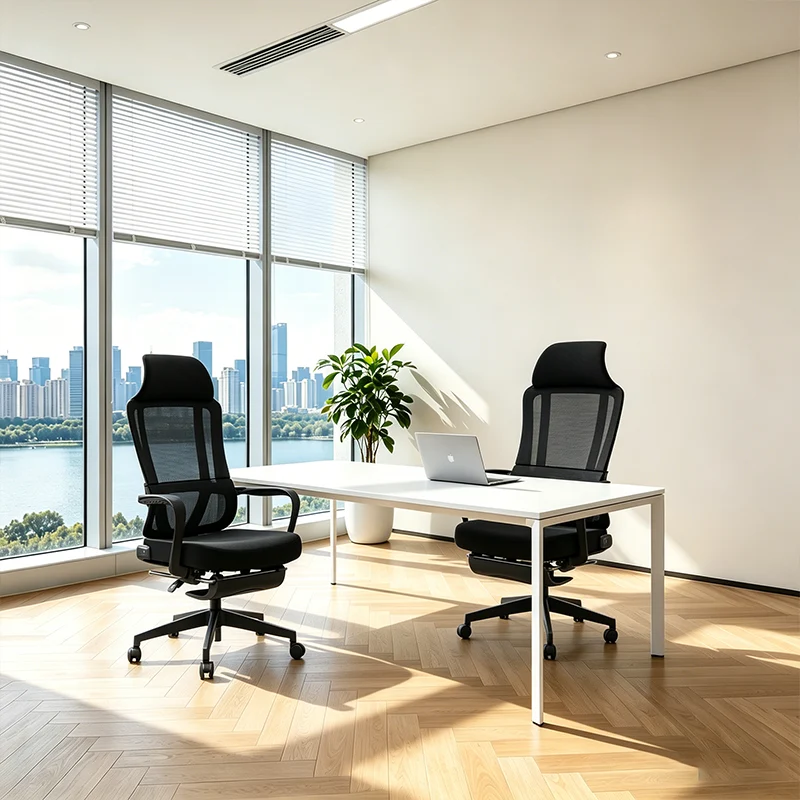 Modern Executive Ergonomic Office Chair With Footrest - High Back Mesh Desk Chair With 150° Recline For Home Office