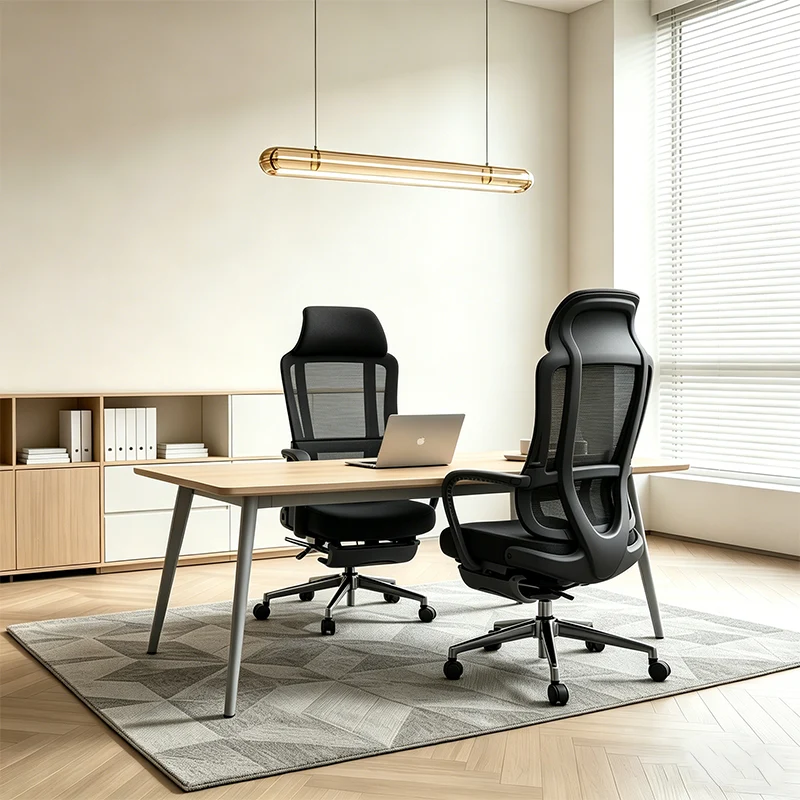 Modern Executive Ergonomic Office Chair With Footrest - High Back Mesh Desk Chair With 150° Recline For Home Office