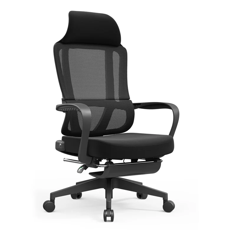 Modern Executive Ergonomic Office Chair With Footrest - High Back Mesh Desk Chair With 150° Recline For Home Office