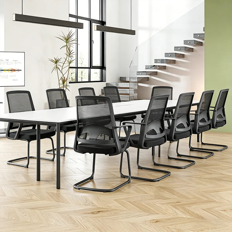 Modern Black Mesh Executive Office Chair - PP & Fiberglass Frame & Cantilever Base Desk Chair For Home Office