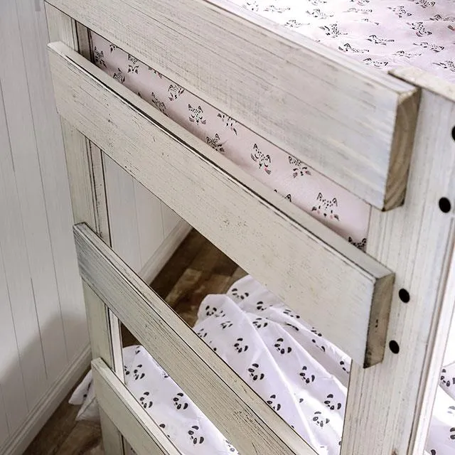 Furniture of America Arlette AM-BK100WH-BED-SLAT Twin/Twin Bunk Bed