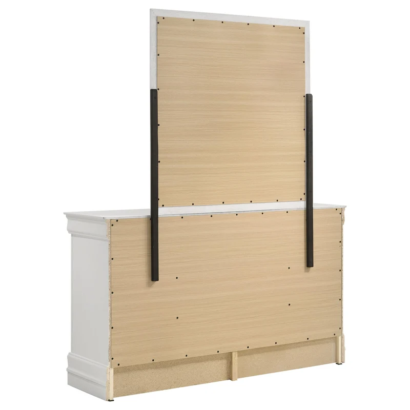 Coaster Furniture Louis Philippe 202443M 6-Drawer Dresser and Mirror - White