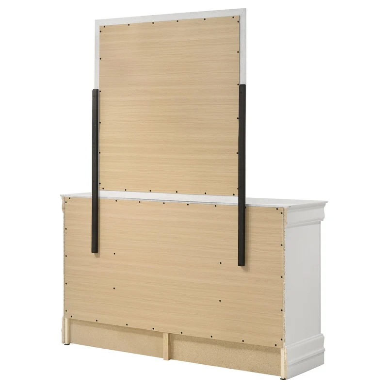 Coaster Furniture Louis Philippe 202443M 6-Drawer Dresser and Mirror - White