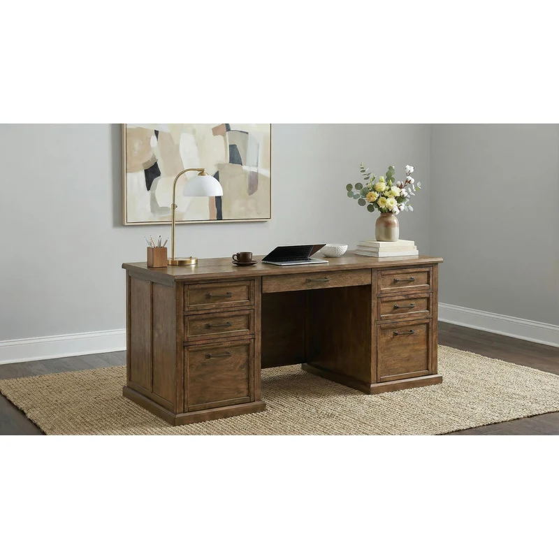 Coaster Furniture Altidore 800795 68-inch 7-drawer Executive Home Office Desk - Distressed Brown