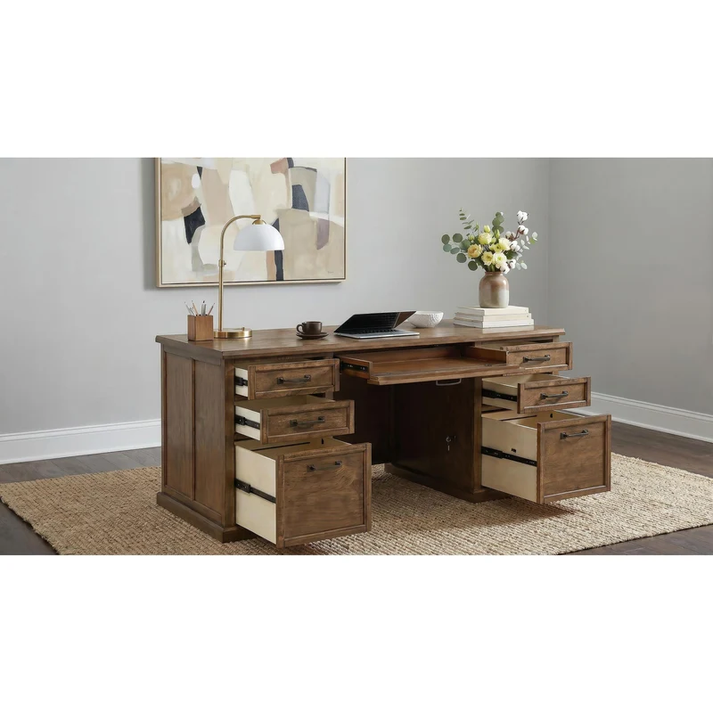 Coaster Furniture Altidore 800795 68-inch 7-drawer Executive Home Office Desk - Distressed Brown