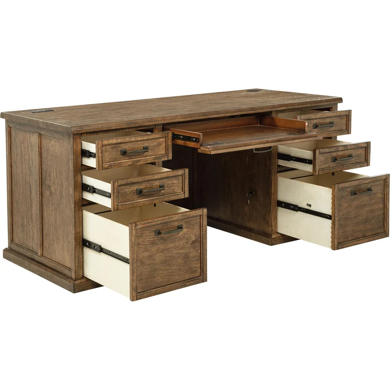 Coaster Furniture Altidore 800795 68-inch 7-drawer Executive Home Office Desk - Distressed Brown
