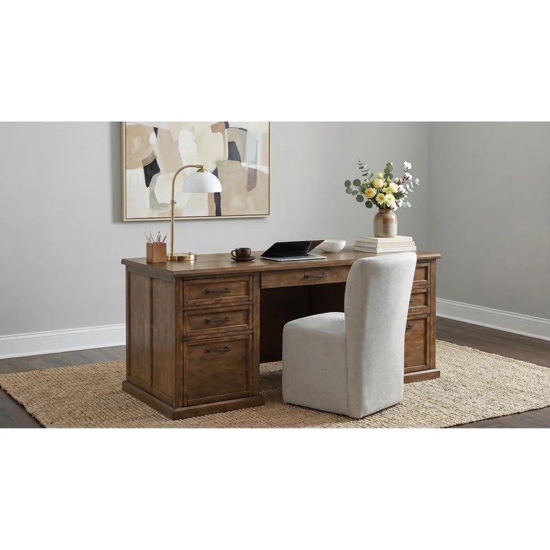 Coaster Furniture Altidore 800795 68-inch 7-drawer Executive Home Office Desk - Distressed Brown