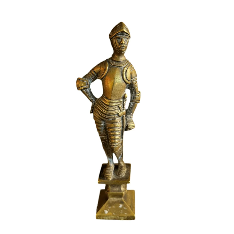 French bronze figure medieval knight relaxed pose