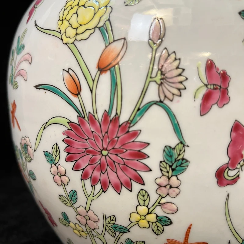 Chinese porcelain vase famille rose 'flowers and insects'