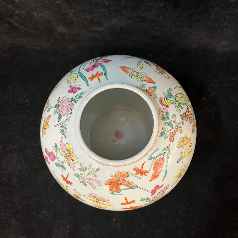 Chinese porcelain vase famille rose 'flowers and insects'