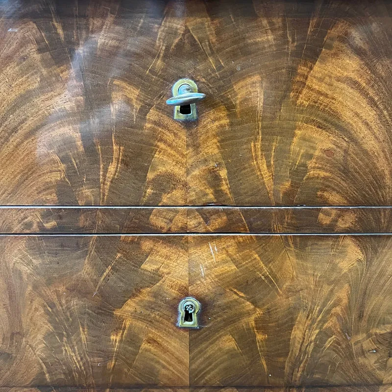 French mahogany and black marble chest of drawers