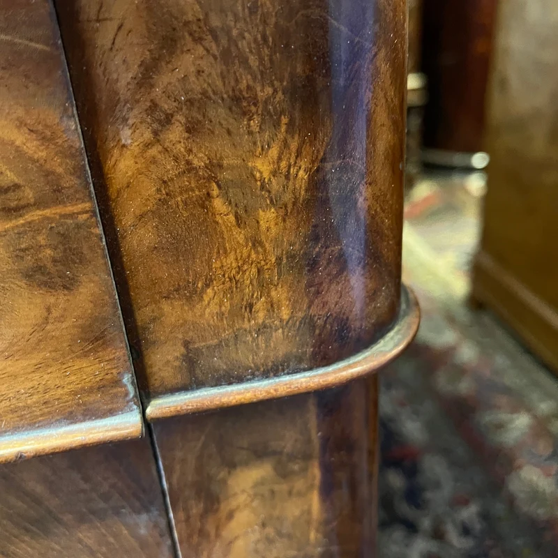 French mahogany and black marble chest of drawers