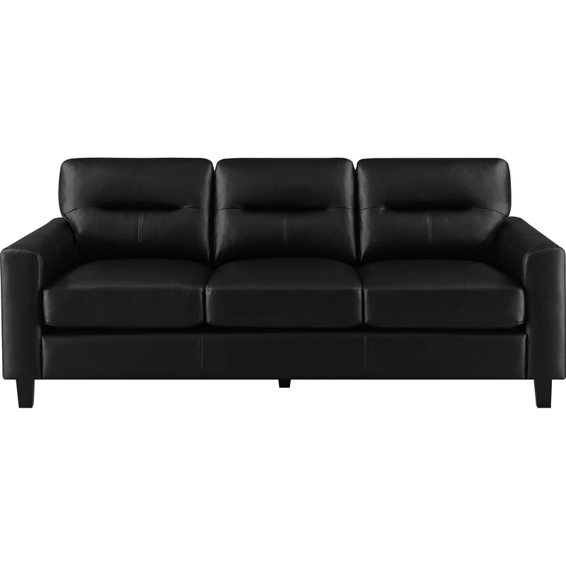 Coaster Furniture Scotland 504664 Faux Leather Upholstered Track Arm Sofa - Black