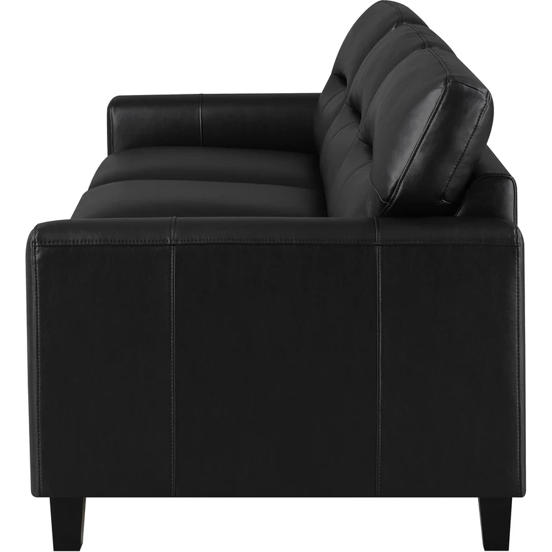 Coaster Furniture Scotland 504664 Faux Leather Upholstered Track Arm Sofa - Black