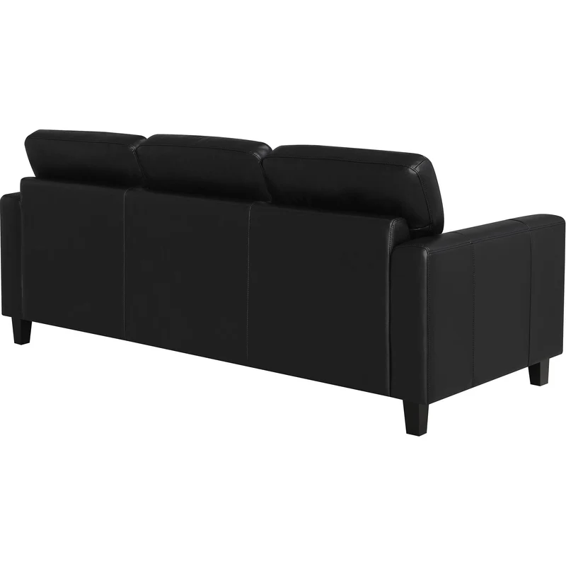 Coaster Furniture Scotland 504664 Faux Leather Upholstered Track Arm Sofa - Black