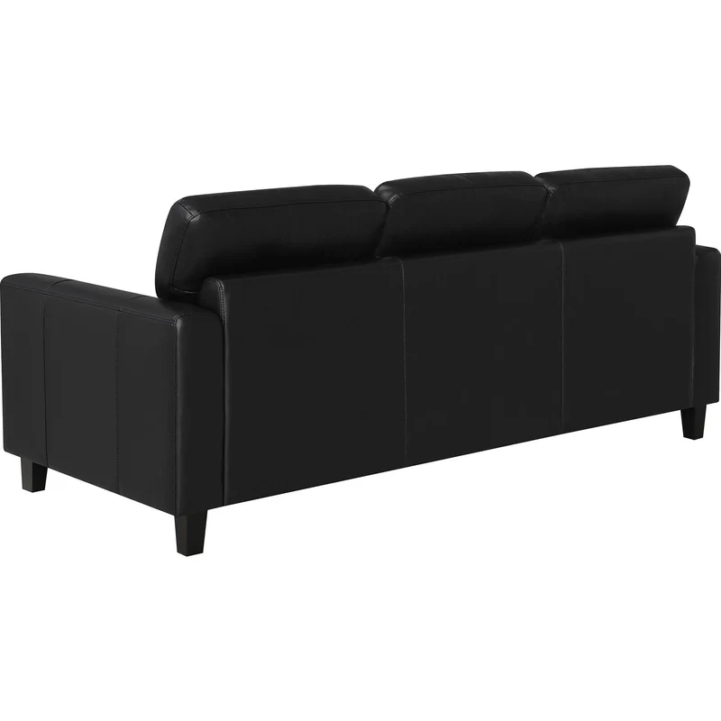 Coaster Furniture Scotland 504664 Faux Leather Upholstered Track Arm Sofa - Black
