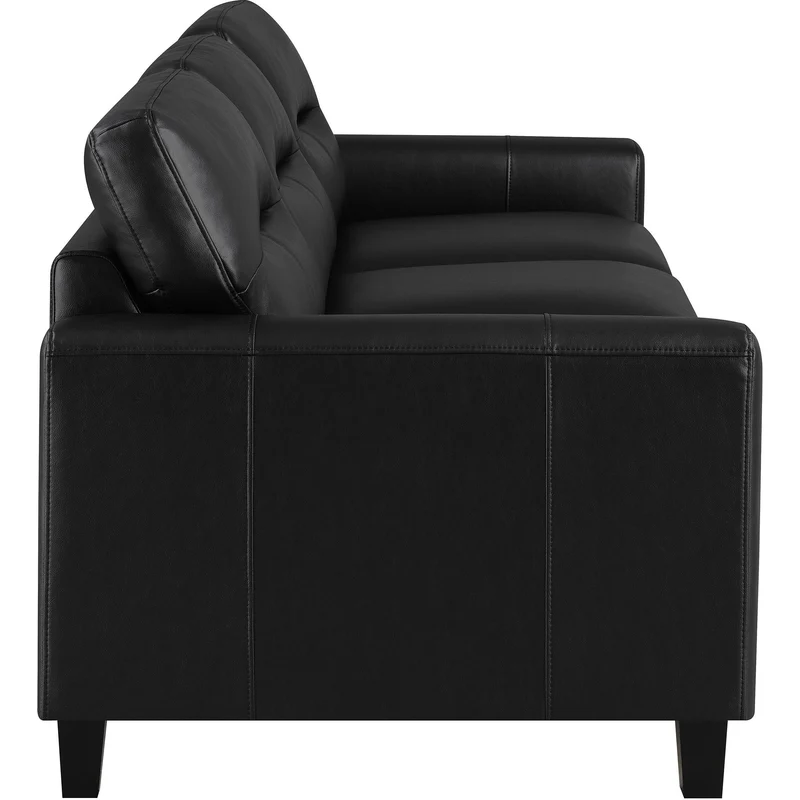 Coaster Furniture Scotland 504664 Faux Leather Upholstered Track Arm Sofa - Black
