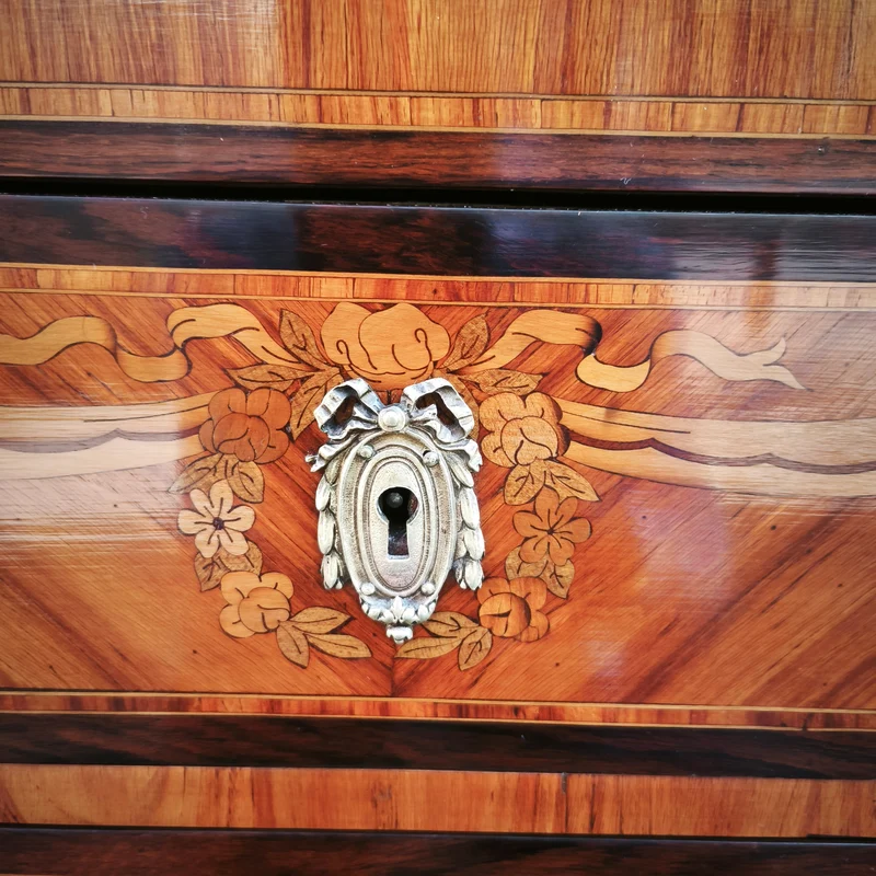 Demi-Lune Louis XVI style dresser, 19th century, marble top