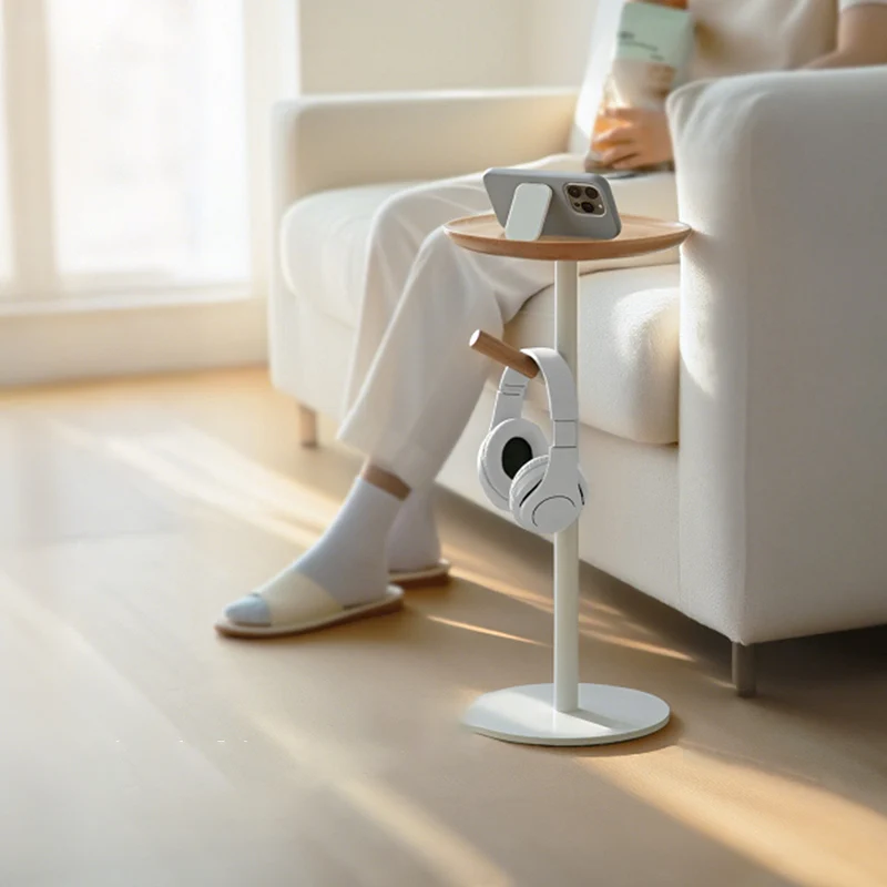 Modern Minimalist Iron Beech Wood Branch-Shaped Lightweight Portable Side Table 1-Tray For Living Room