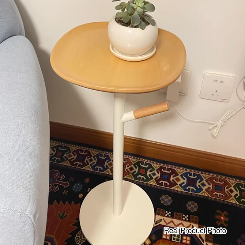 Modern Minimalist Iron Beech Wood Branch-Shaped Lightweight Portable Side Table 1-Tray For Living Room
