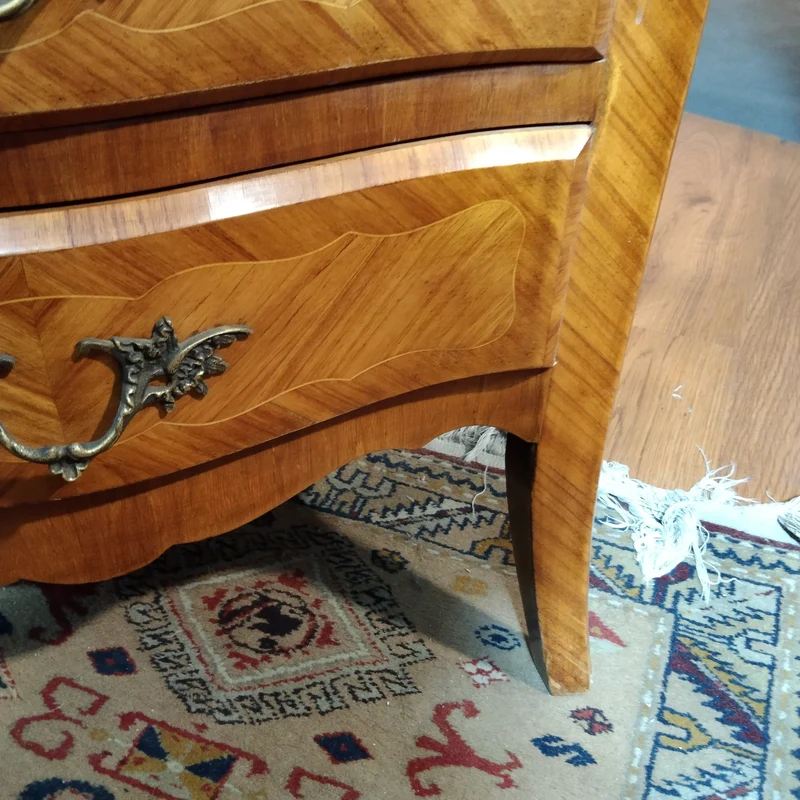 French semainier Louis XIV rosewood bronzes and marble cover