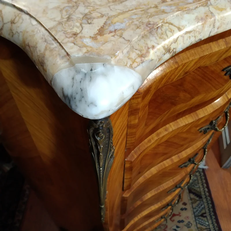 French semainier Louis XIV rosewood bronzes and marble cover