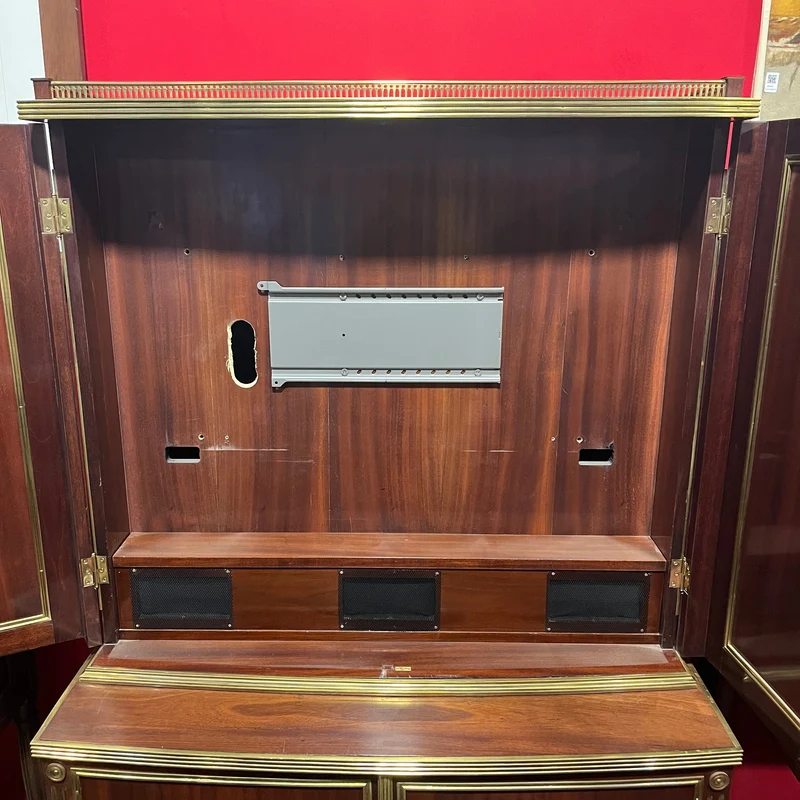 Large tall dresser in Directoire style for TV with headband and bronze appliqués