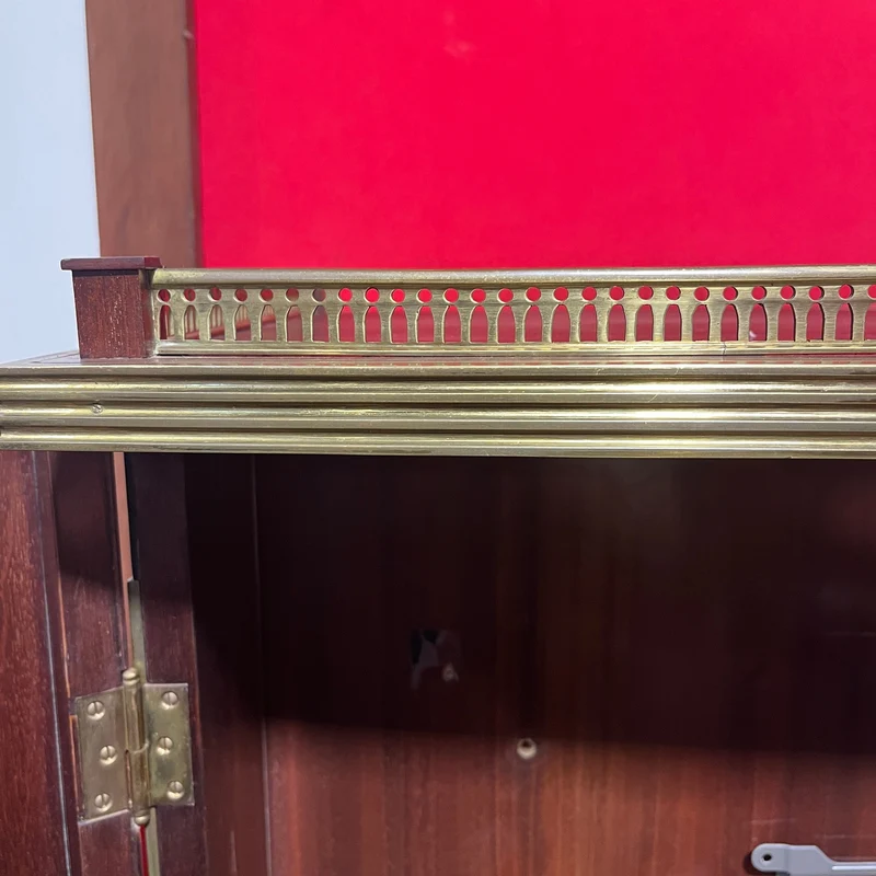 Large tall dresser in Directoire style for TV with headband and bronze appliqués
