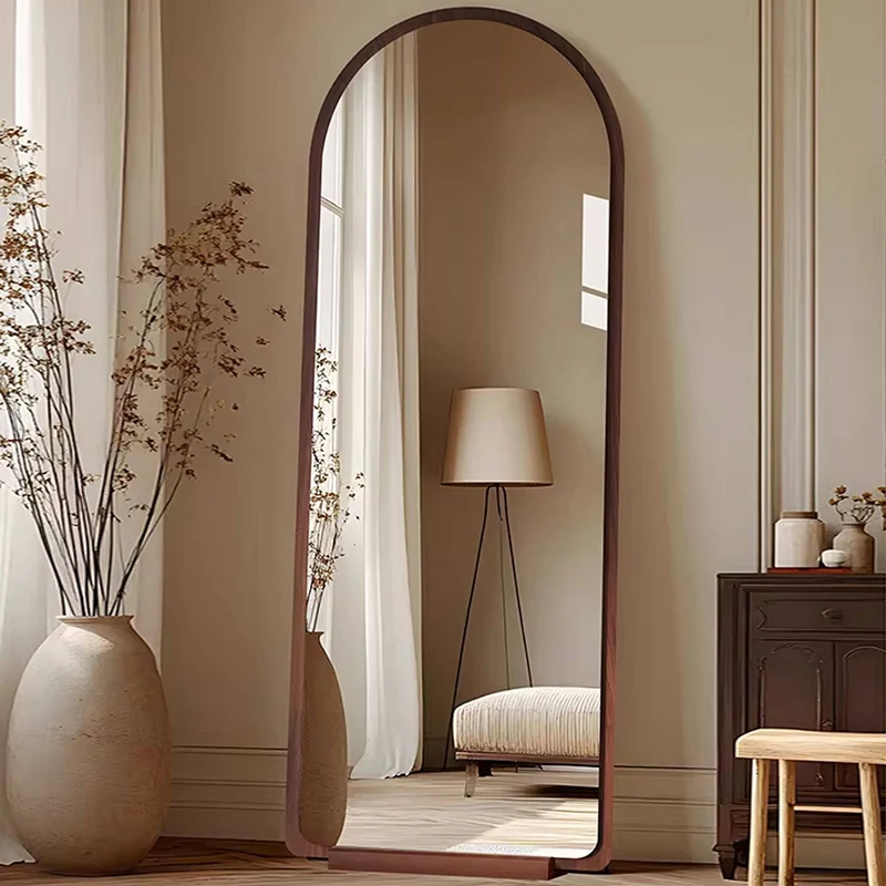 Contemporary Retro Pine & MDF Glass Rectangular Full-Length Floor Mirror Freestanding & Leaning Design For Bedroom & Living Room