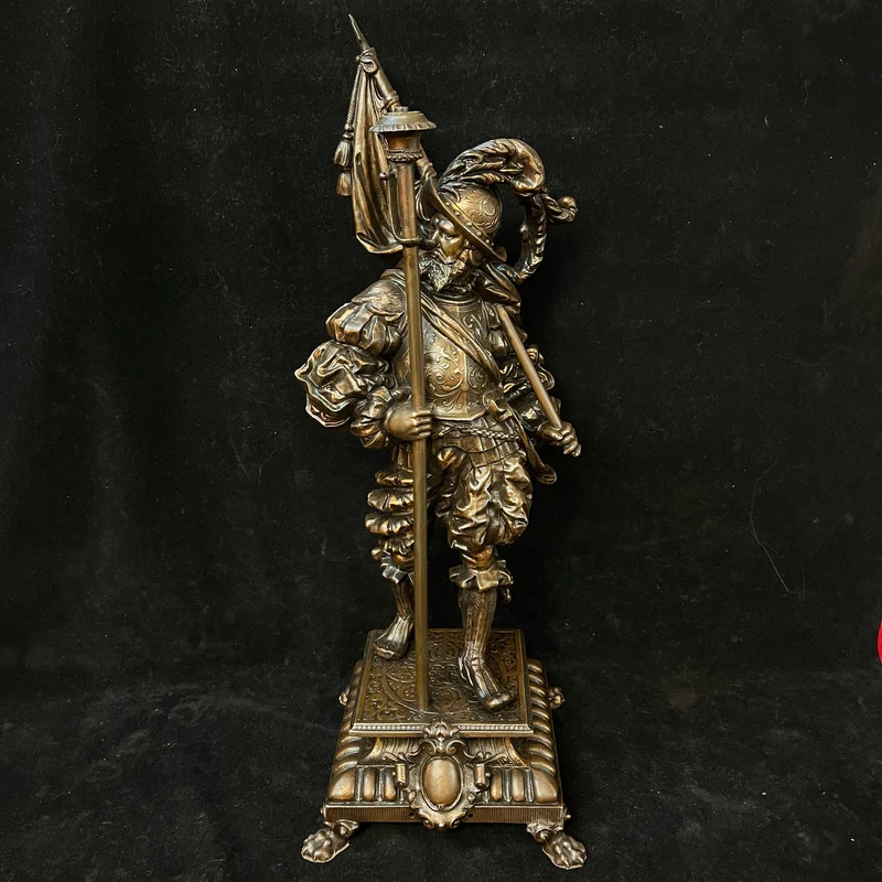 Pair of pewter sculptures of Spanish Tercio soldiers, early 20th century