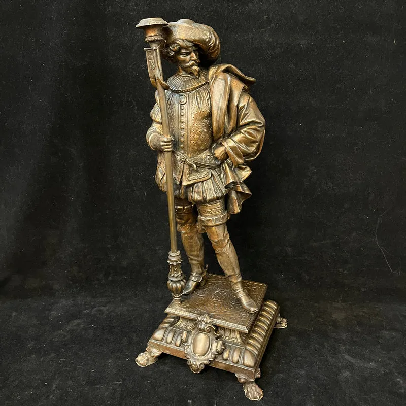 Pair of pewter sculptures of Spanish Tercio soldiers, early 20th century