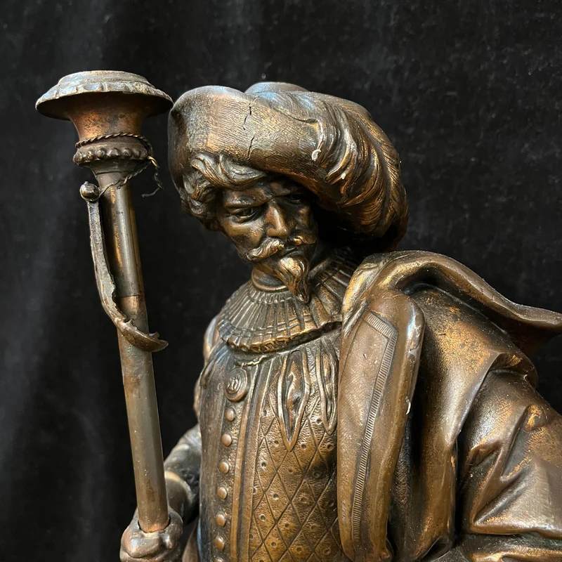 Pair of pewter sculptures of Spanish Tercio soldiers, early 20th century