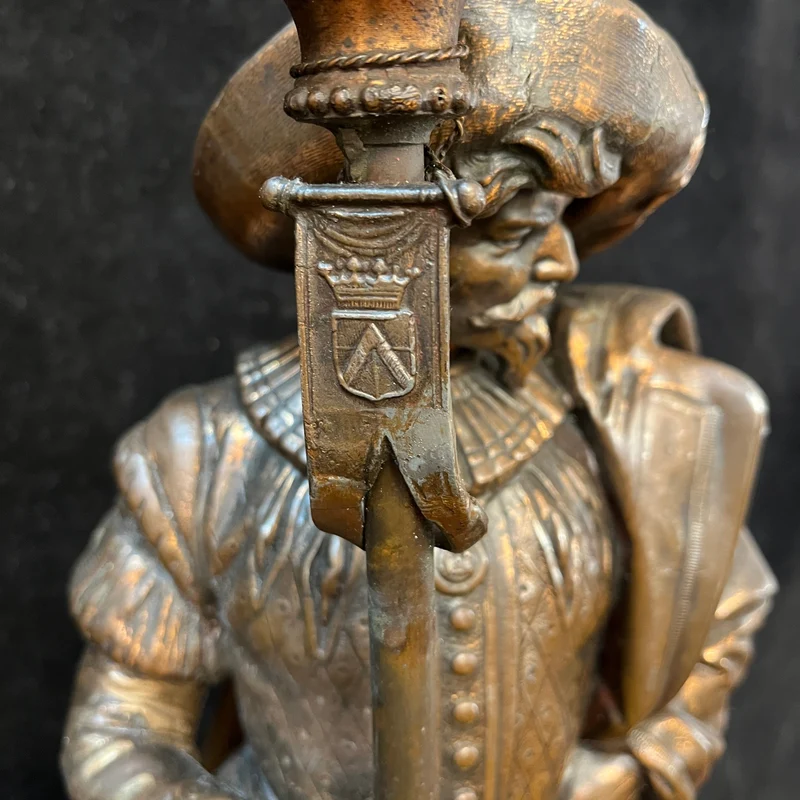 Pair of pewter sculptures of Spanish Tercio soldiers, early 20th century