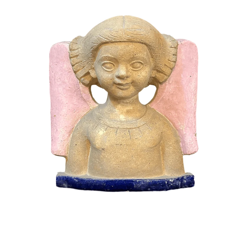 Clay sculpture signed by Héctor Román 'Angel'