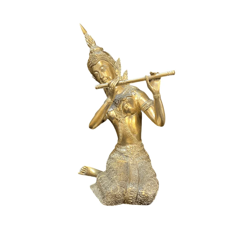 Contemporary bronze figure of a 'Hindu deity playing the flute'