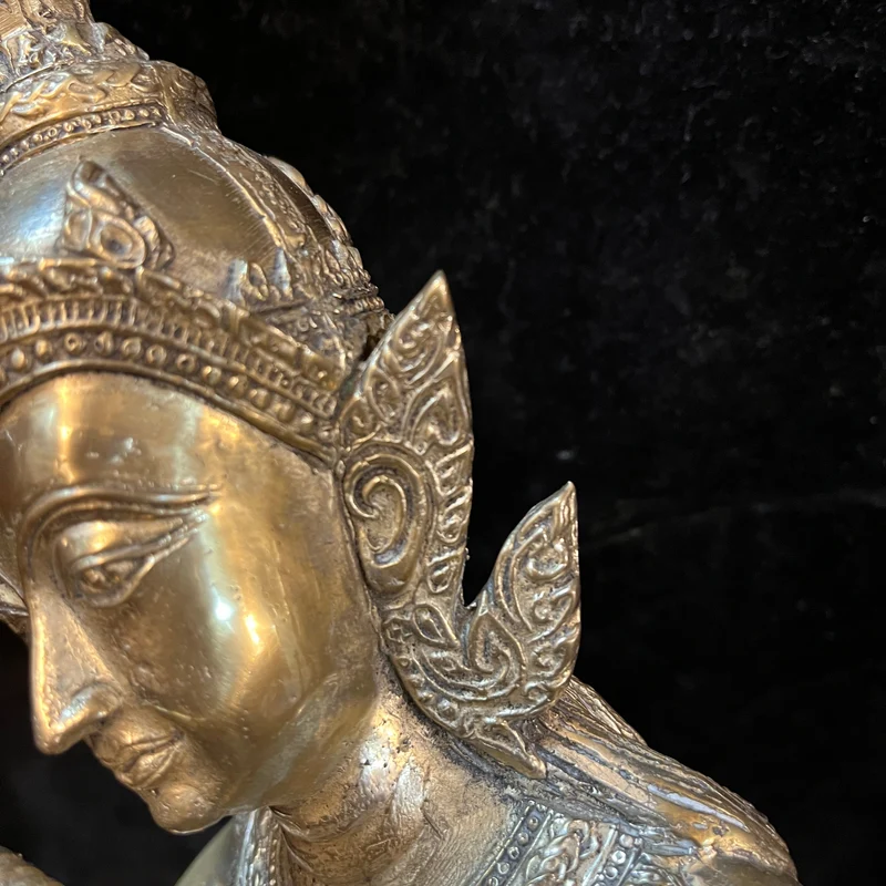 Contemporary bronze figure of a 'Hindu deity playing the flute'