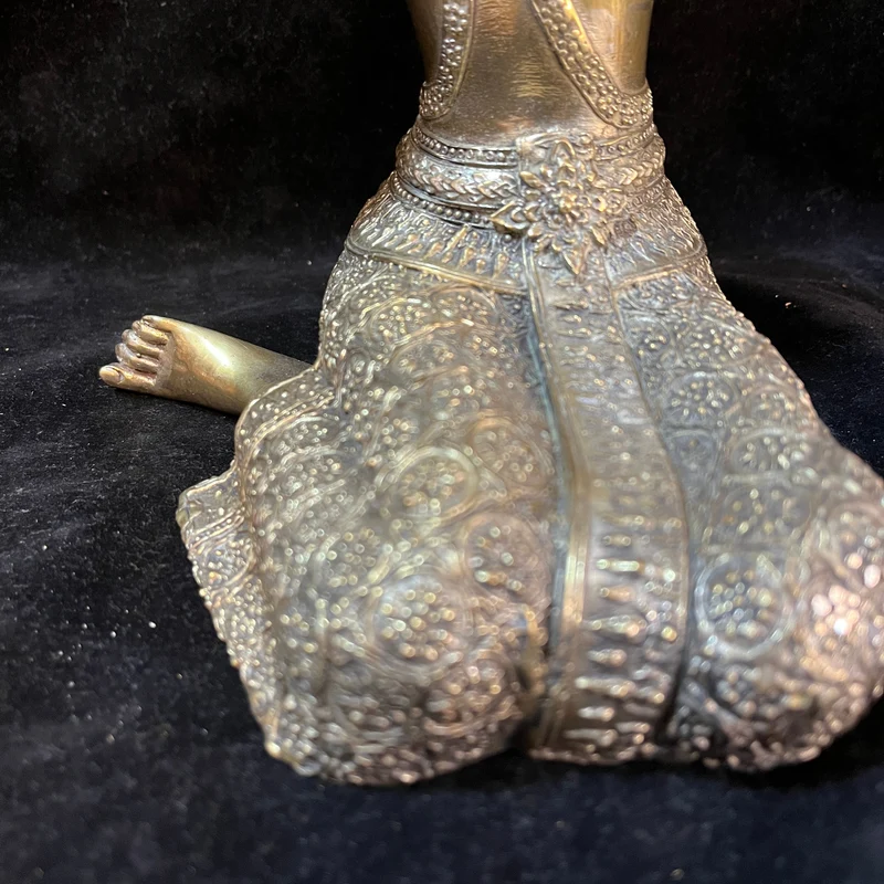 Contemporary bronze figure of a 'Hindu deity playing the flute'