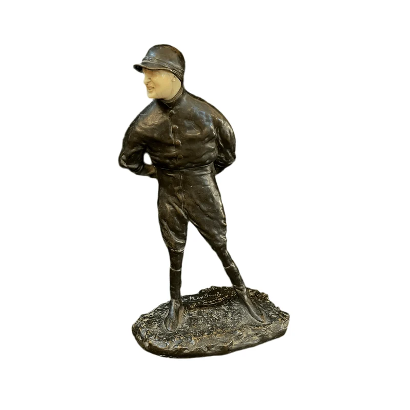 PE Goureaud - French bronze and chryselephantine ivory figure Max Dearly dressed as a Horseman