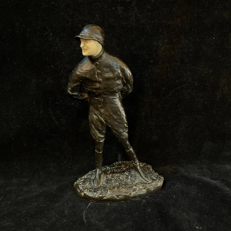 PE Goureaud - French bronze and chryselephantine ivory figure Max Dearly dressed as a Horseman
