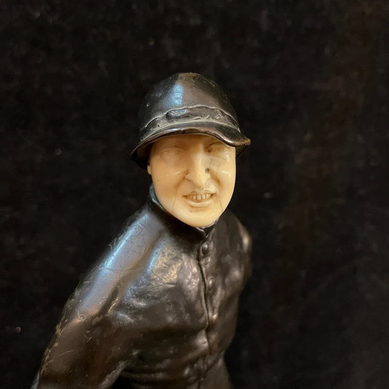PE Goureaud - French bronze and chryselephantine ivory figure Max Dearly dressed as a Horseman