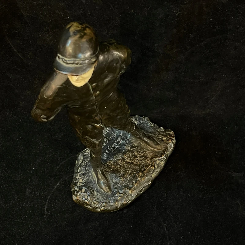 PE Goureaud - French bronze and chryselephantine ivory figure Max Dearly dressed as a Horseman