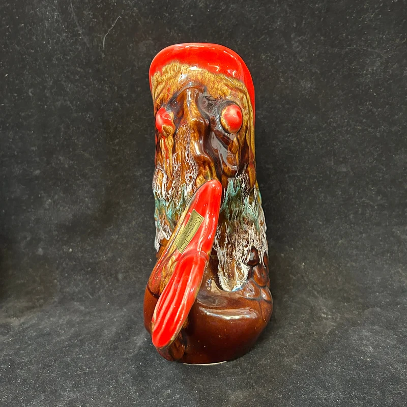 French majolica porcelain jug in the shape of a fish