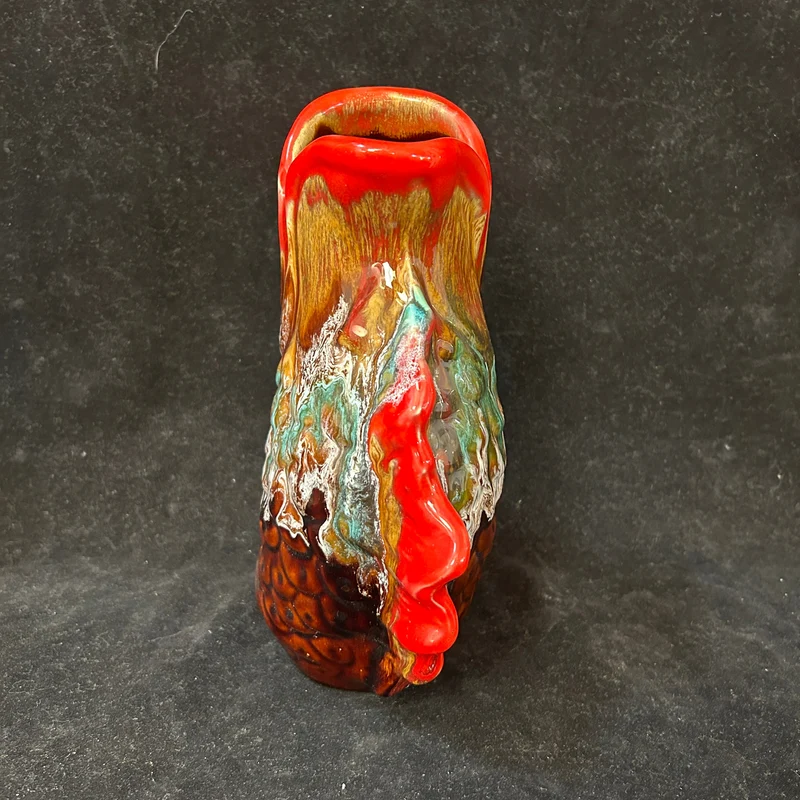 French majolica porcelain jug in the shape of a fish